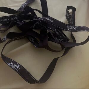 Hermes ribbon chocolate brown about 200cm length